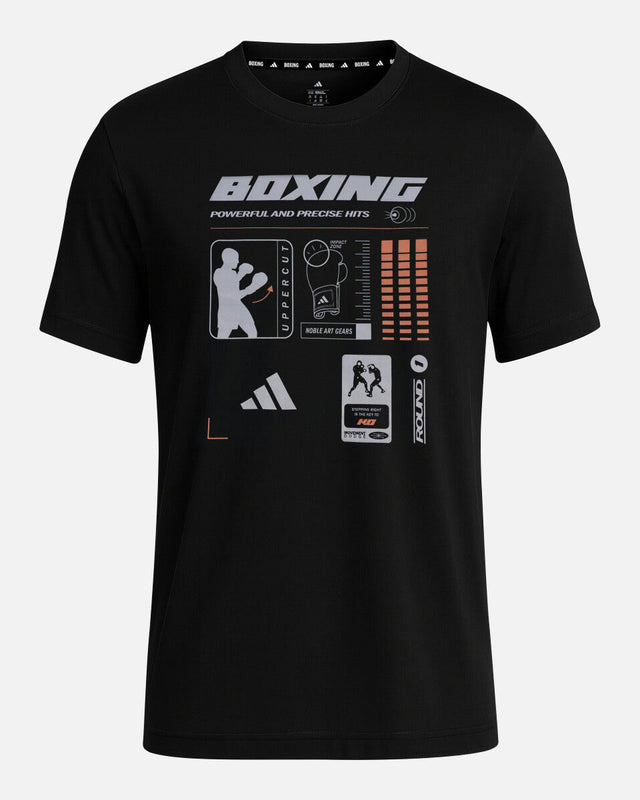 Adidas T-Shirt Boxing Graphic Line - Schwarz