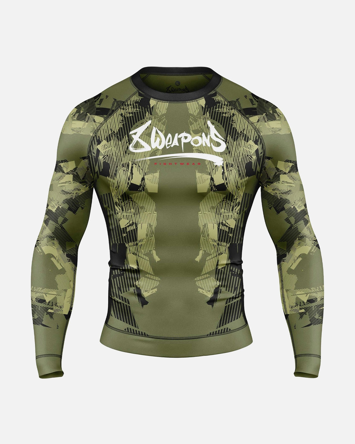 8 WEAPONS Rashguard Hit 2.0 - Oliv/Schwarz