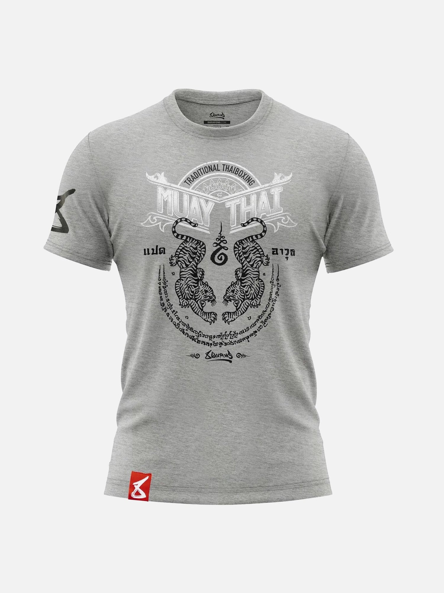 8 WEAPONS T-Shirt Sak Yant Tigers - Grau