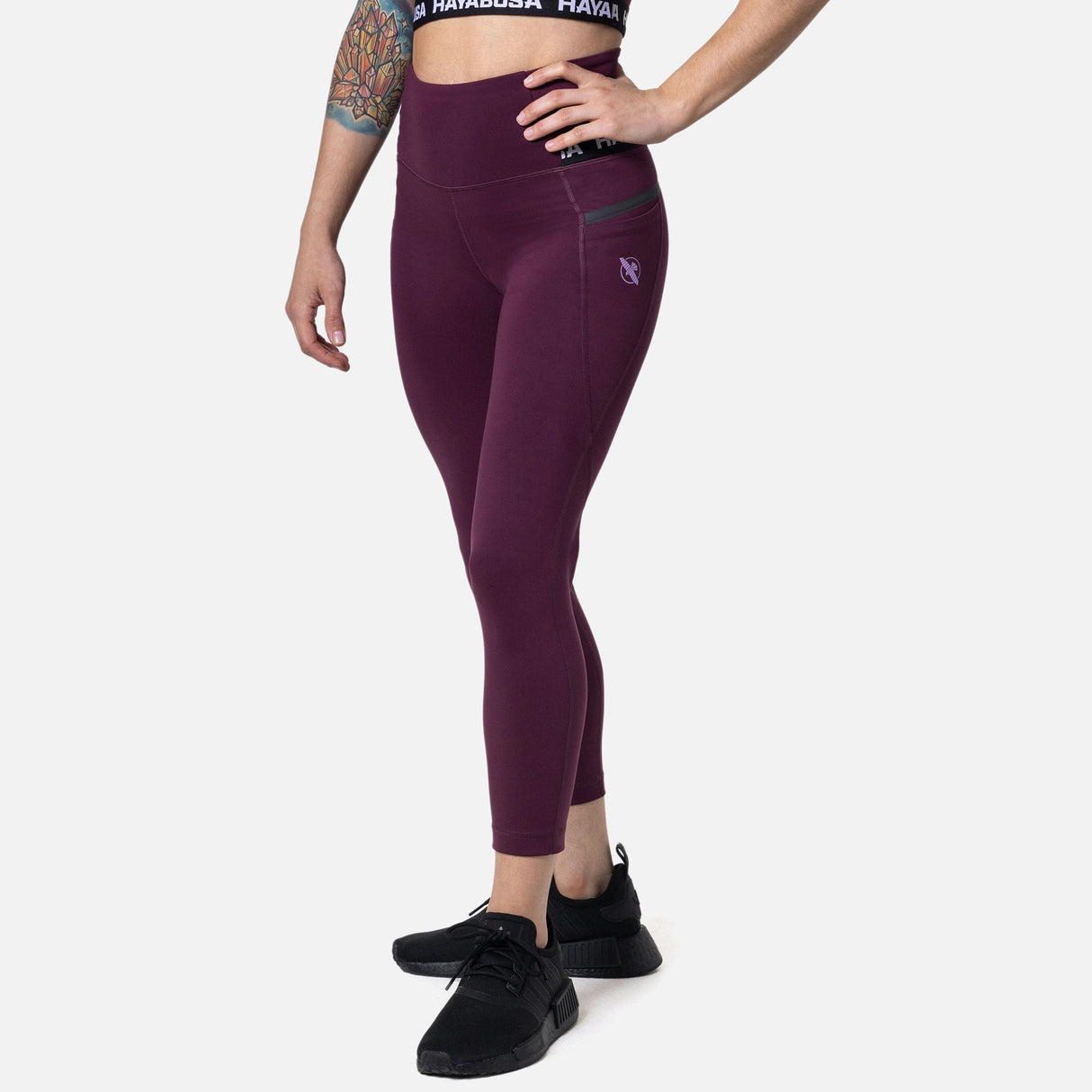 Hayabusa Leggings High Rise 3/4 Damen - Wein