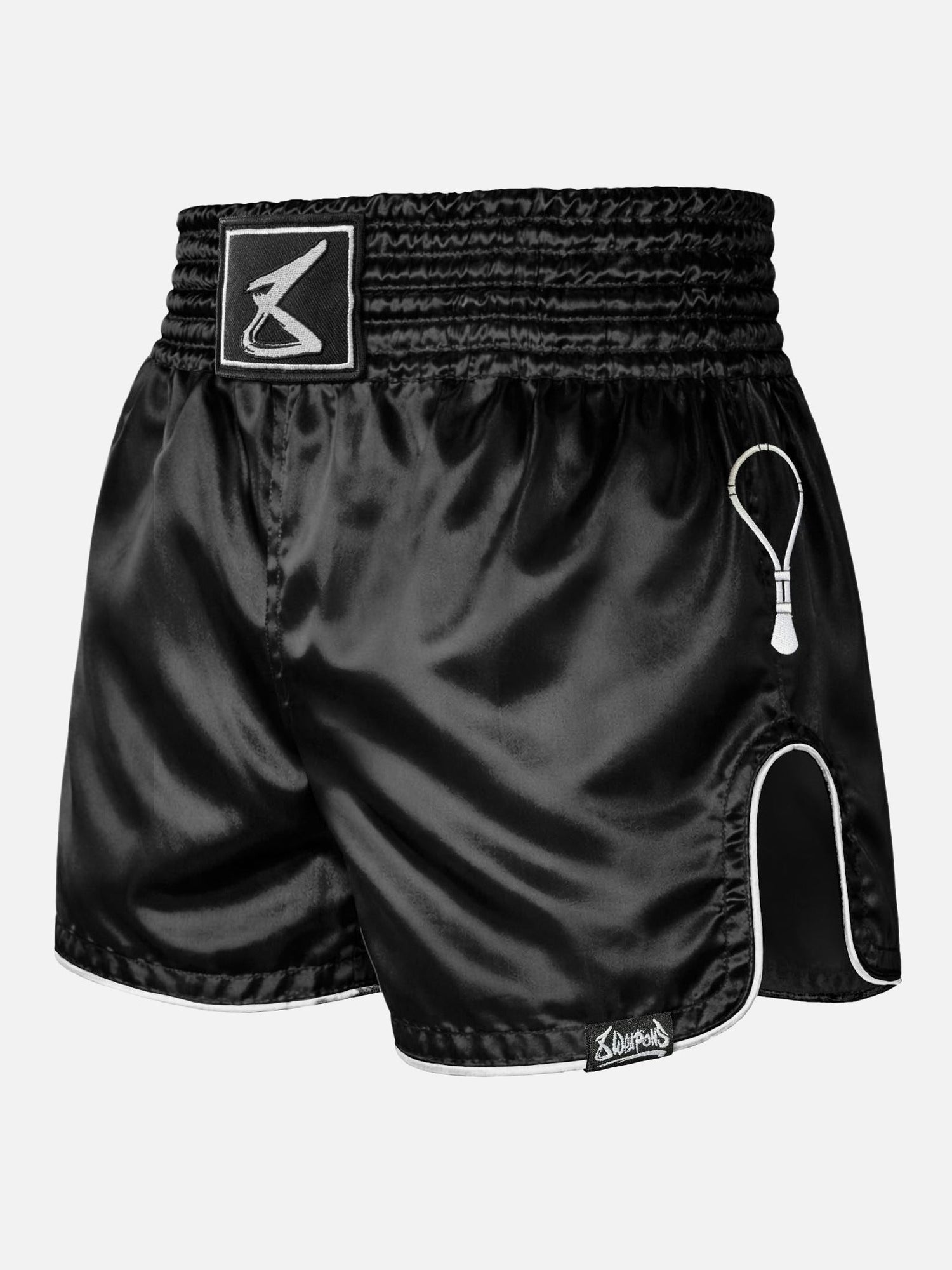 8 WEAPONS Muay-Thai-Shorts Mongkol - Schwarz/Weiß