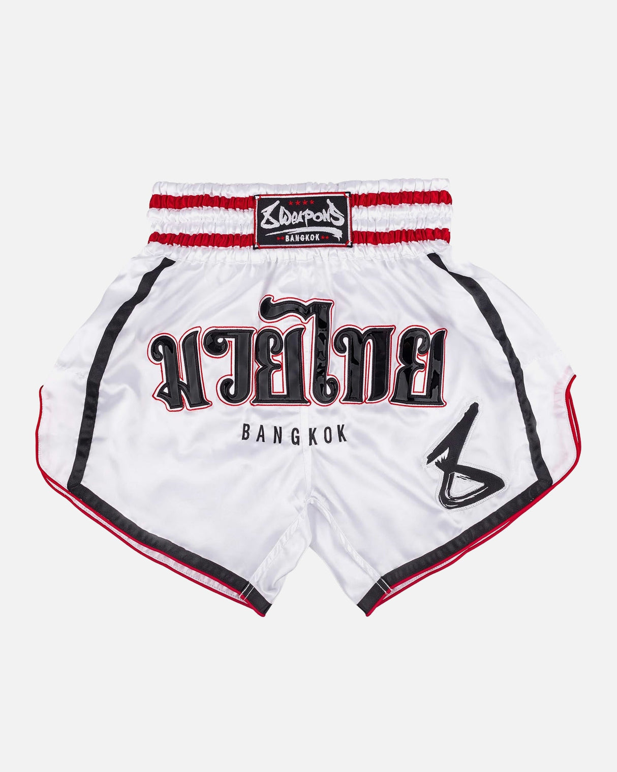 8 WEAPONS Muay Thai Shorts Bangkok - Weiß/Schwarz