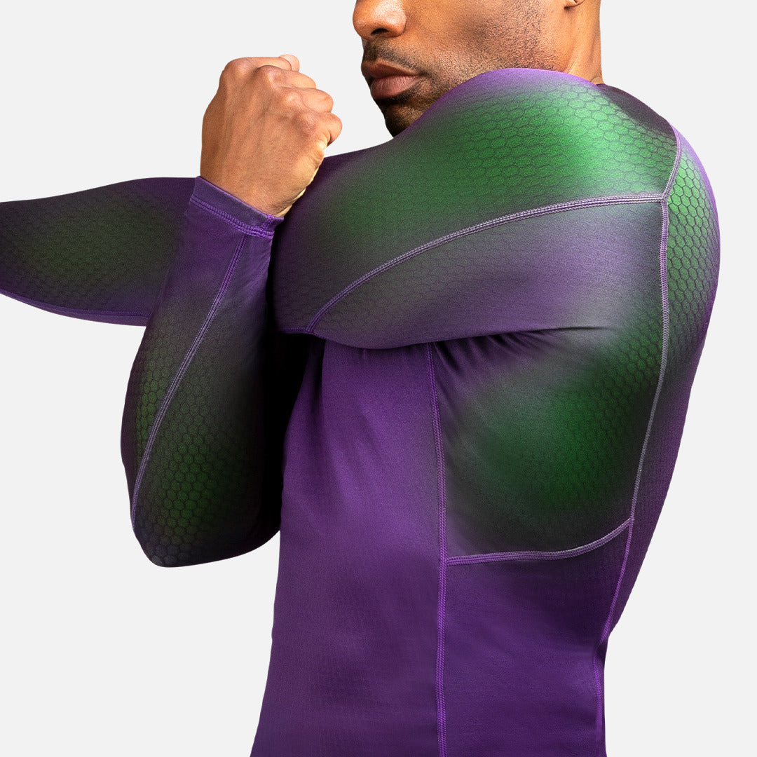 Hayabusa Rashguard Fusion Lange Ärmel - Lila/Grün