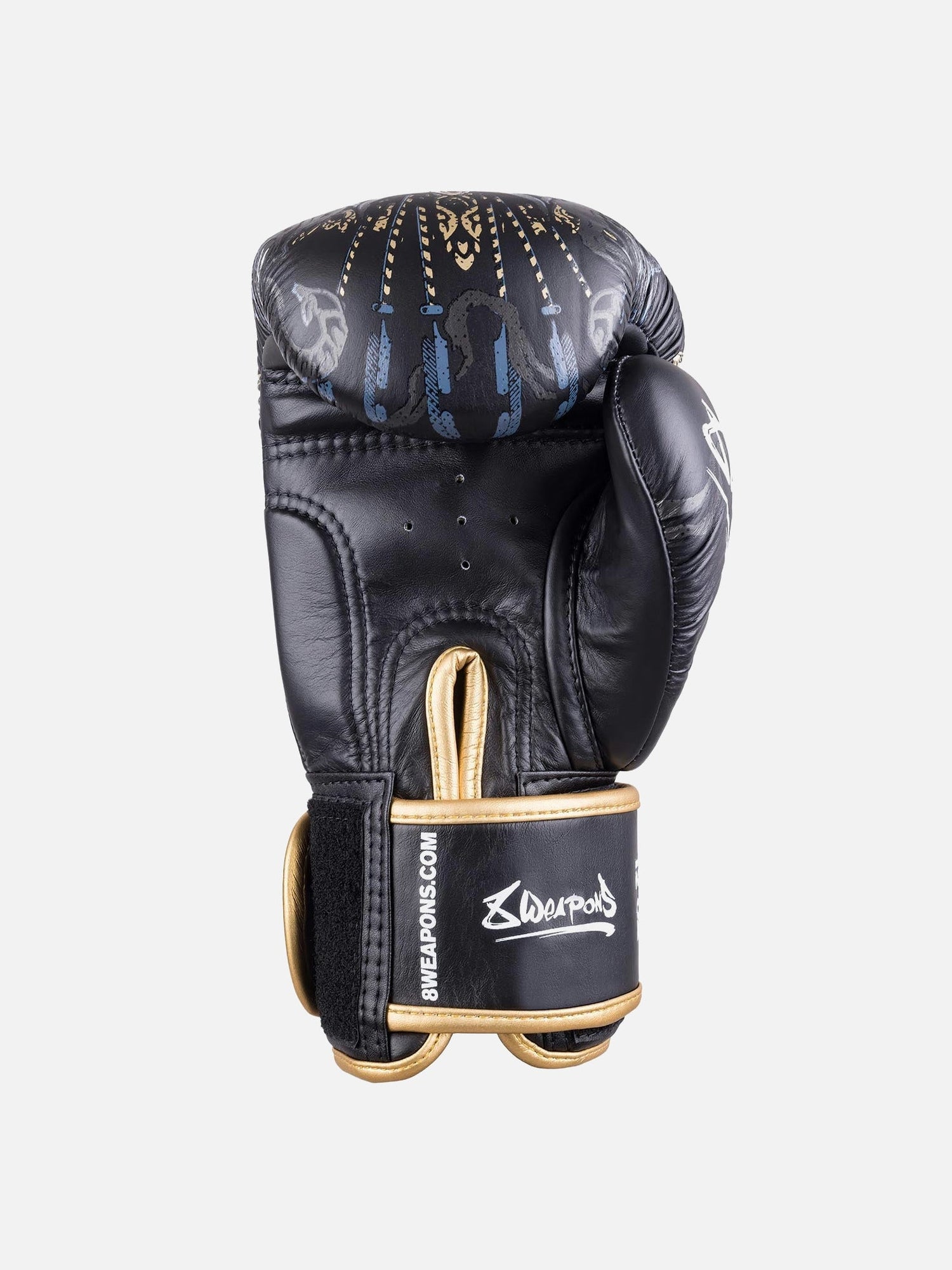 8 WEAPONS Boxhandschuhe Three Elephants 2.0 - Schwarz/Gold