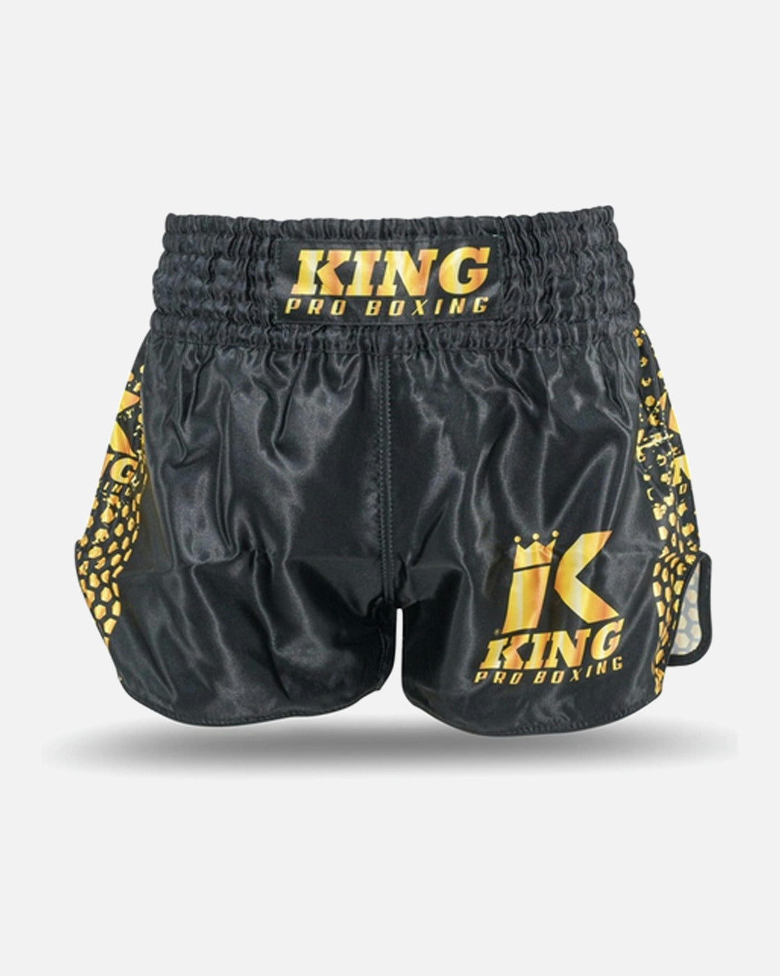 King Pro Boxing Muay Thai Shorts Hexagon 2 Kinder - Schwarz