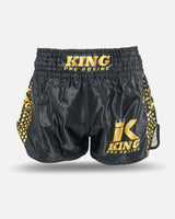 King Pro Boxing Muay Thai Shorts Hexagon 2 Kinder - Schwarz