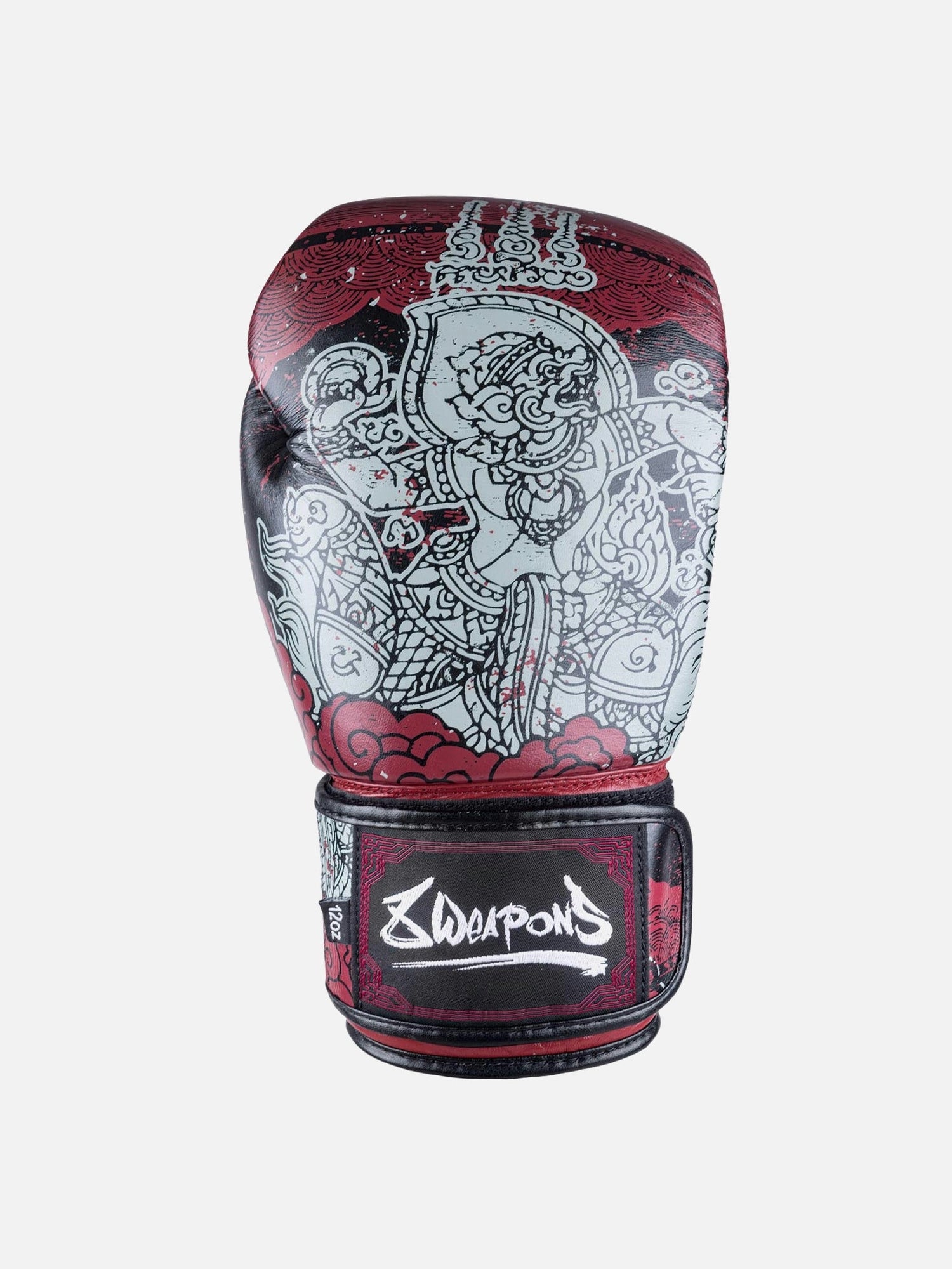 8 WEAPONS Boxhandschuhe Hanuman Yant - Schwarz/Rot