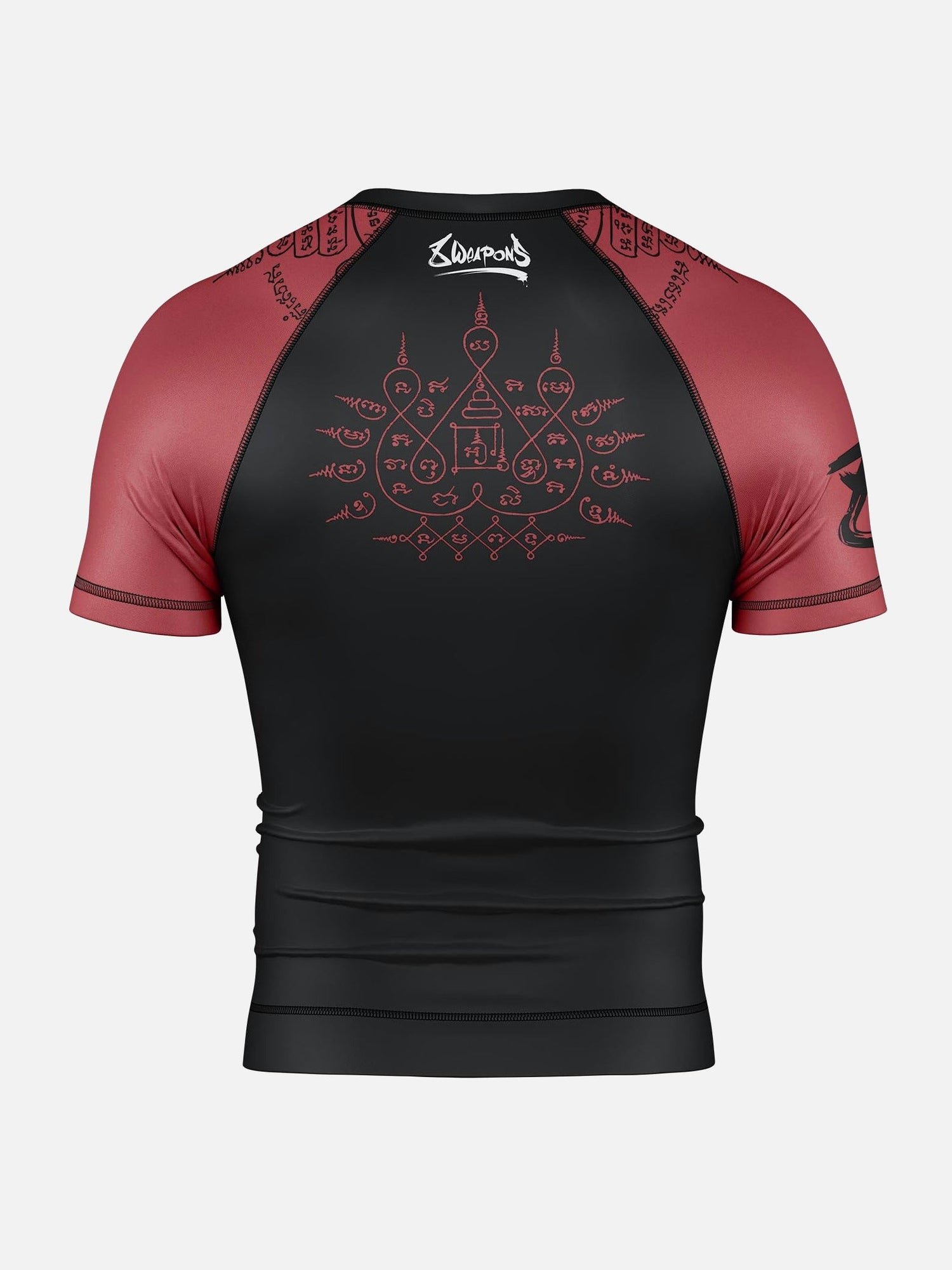 8 WEAPONS Rashguard 8 Ways Yant 2.0 - Schwarz/Bordeaux