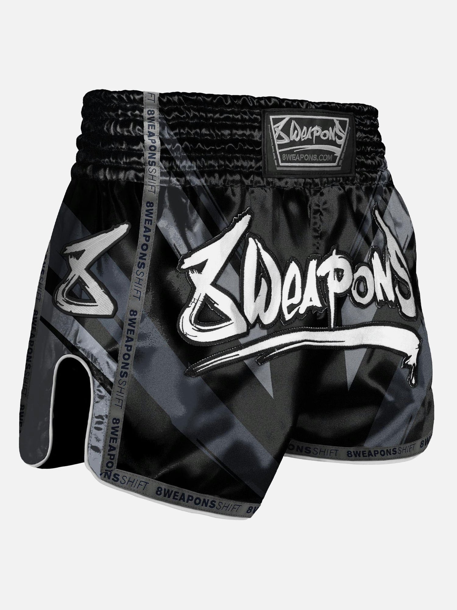 8 WEAPONS Muay-Thai-Shorts Shift - Schwarz Matt