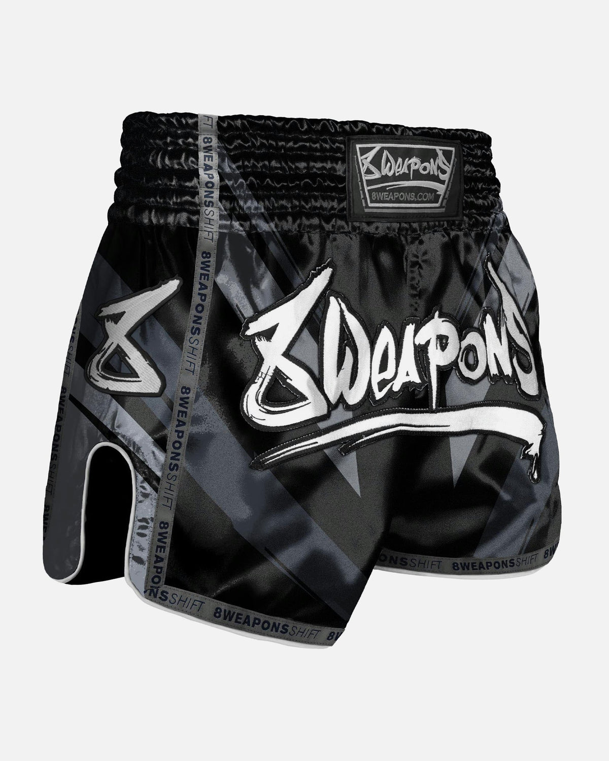 8 WEAPONS Muay Thai Shorts Shift - Schwarz Matt