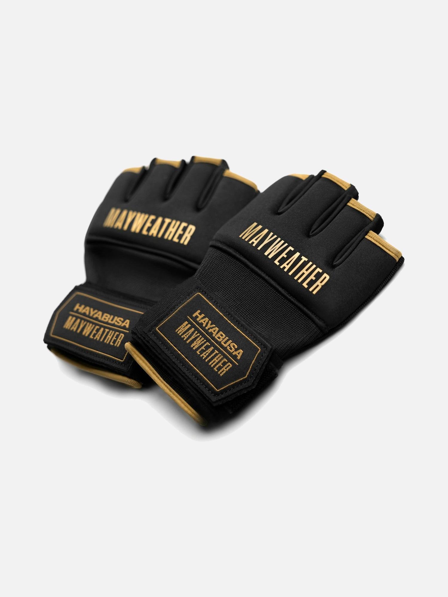 Hayabusa x Mayweather Innenhandschuhe Deluxe Quick Wraps - Schwarz/Gold