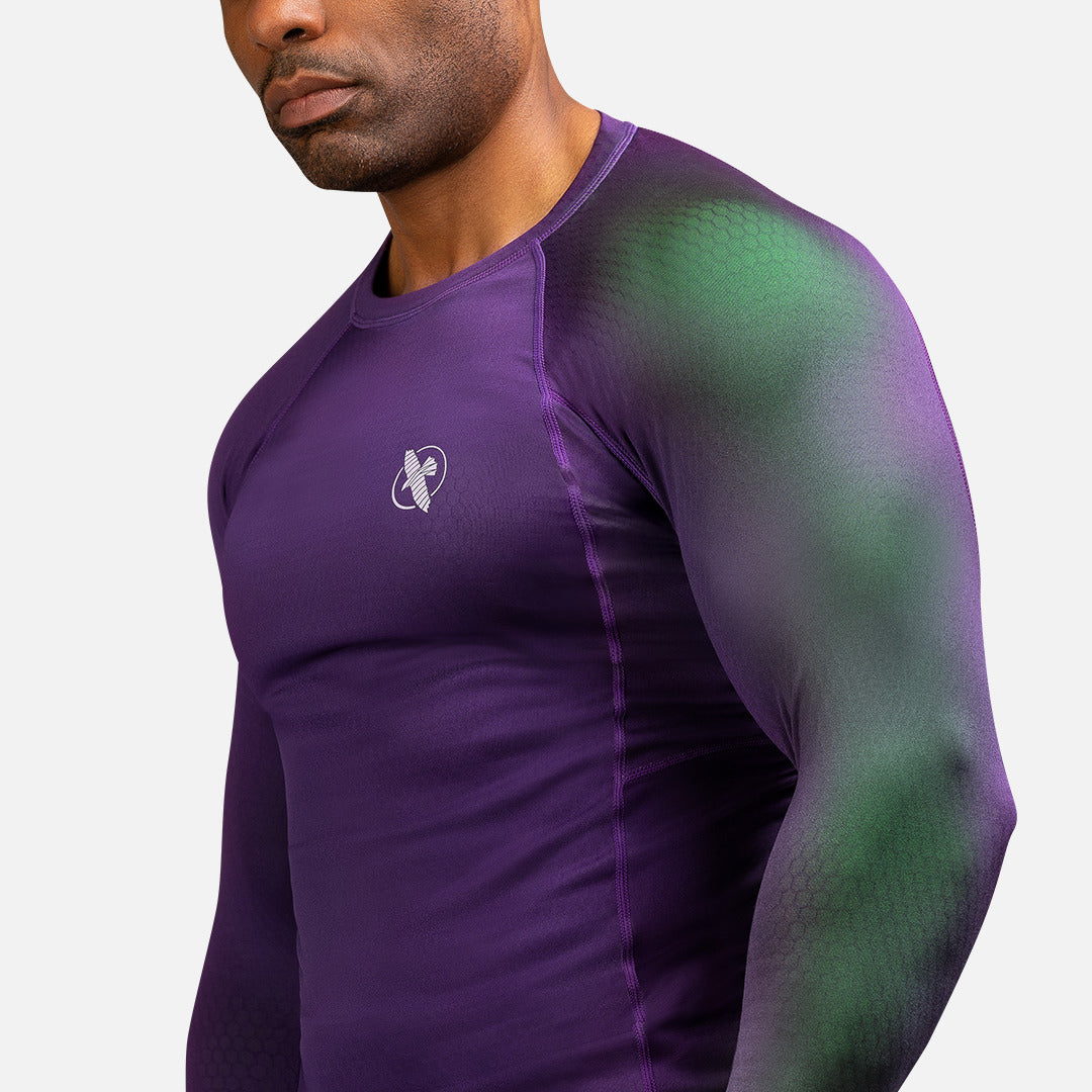 Hayabusa Rashguard Fusion Lange Ärmel - Lila/Grün