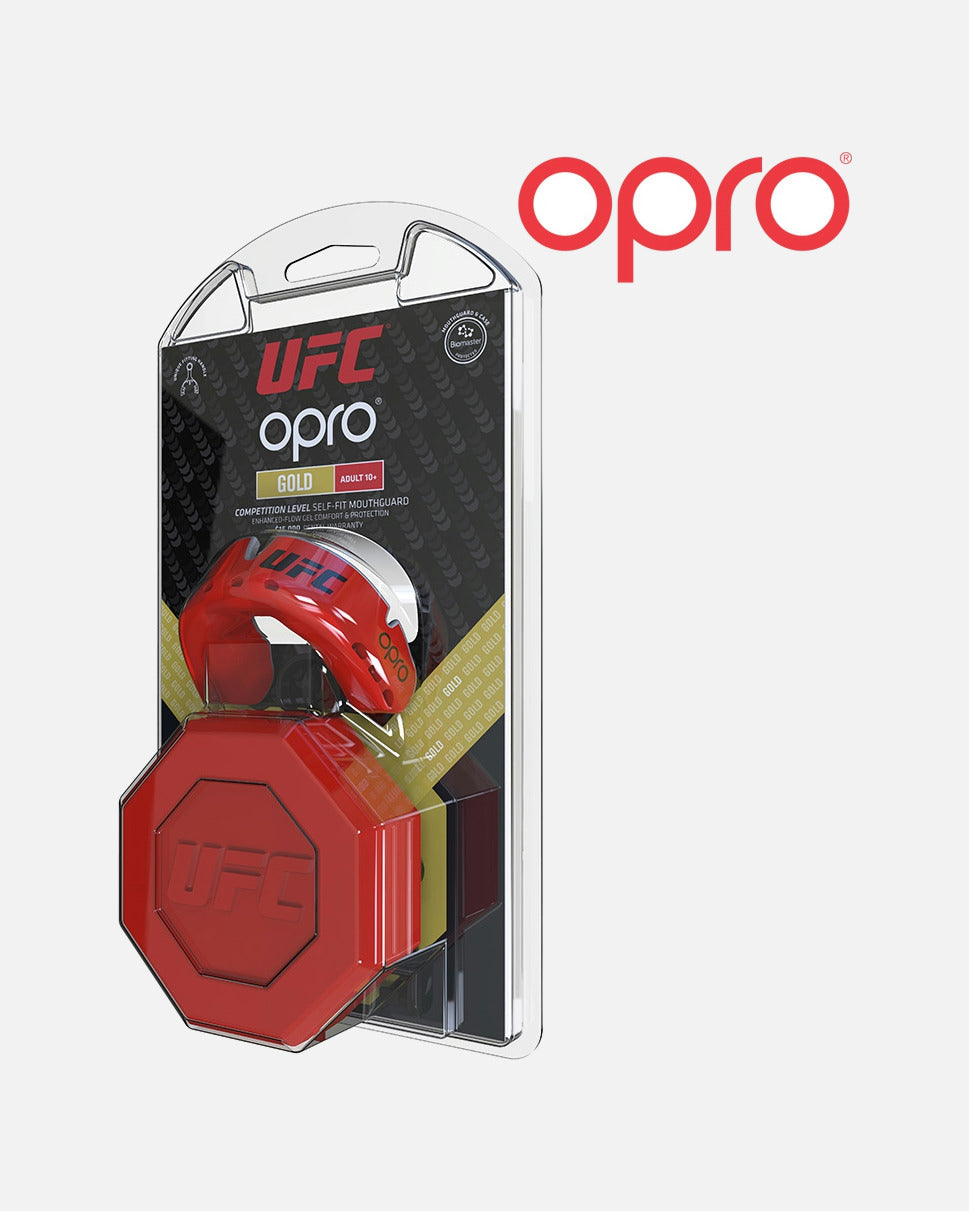 OPRO Mundschutz Gold - Rot Metallic/Silber