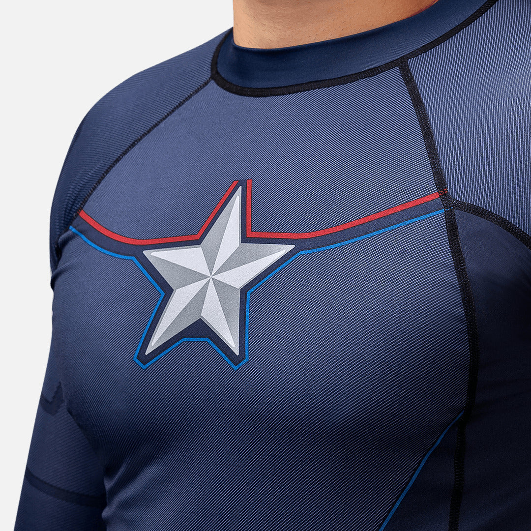 Marvel Rashguard Captain America Lange Ärmel - Blau