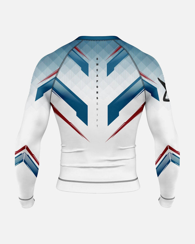 8 WEAPONS Rashguard Shift - Weiß/Navy/Rot