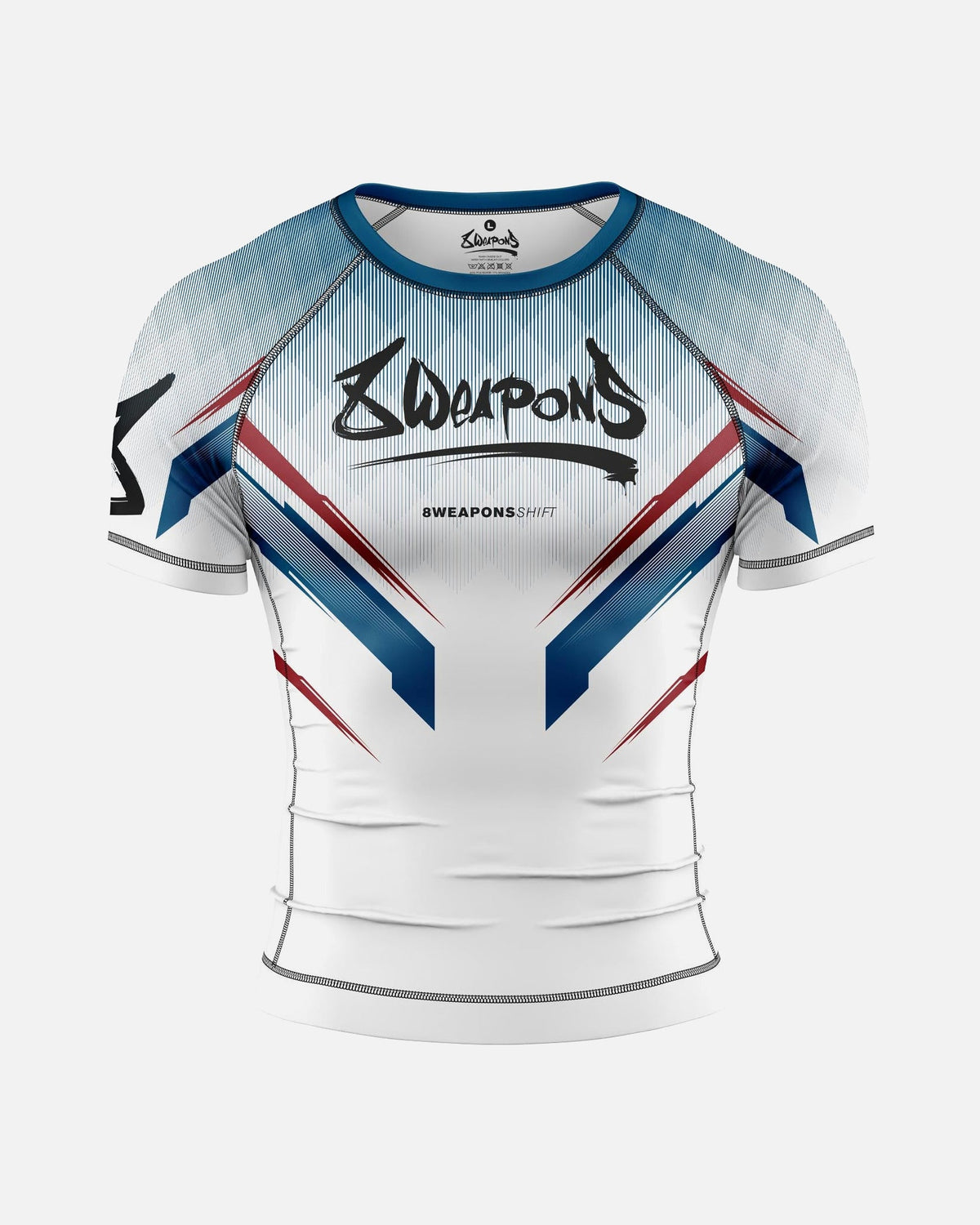 8 WEAPONS Rashguard Shift - Weiß/Navy/Rot