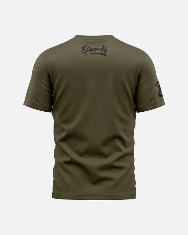 8 WEAPONS T-Shirt Sak Yant Tigers - Olive