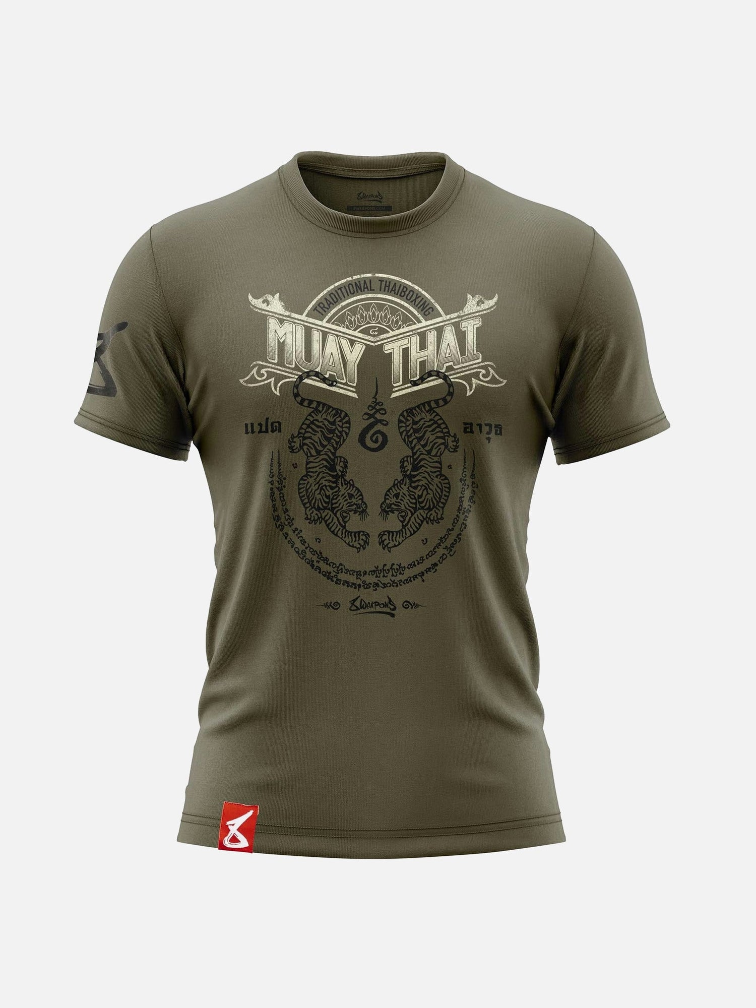 8 WEAPONS T-Shirt Sak Yant Tigers - Olive