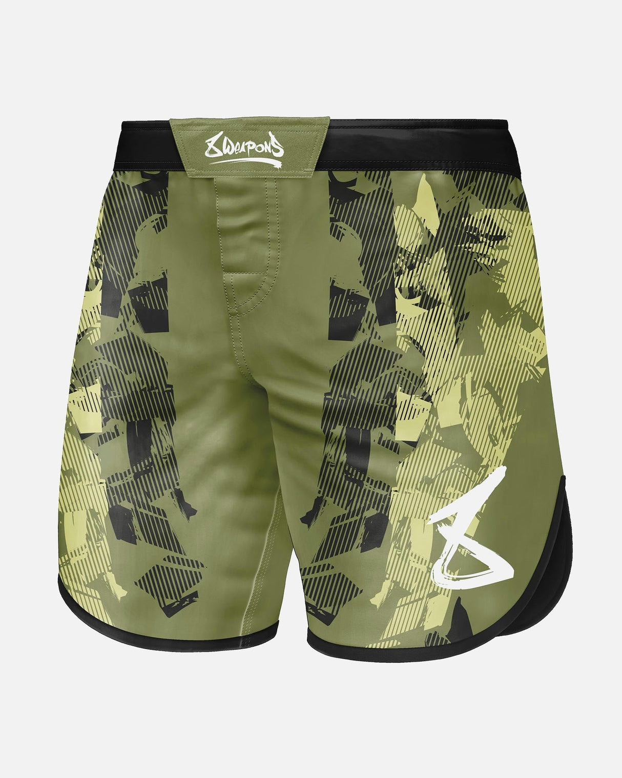 8 WEAPONS MMA Shorts Hit 2.0 - Olive/Schwarz