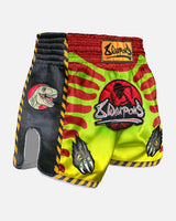 8 WEAPONS Muay-Thai-Shorts Jurassic - Neon Grün/Blutrot