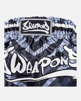 8 WEAPONS Muay-Thai-Shorts 8 Ways Yant - Schwarz/Silber