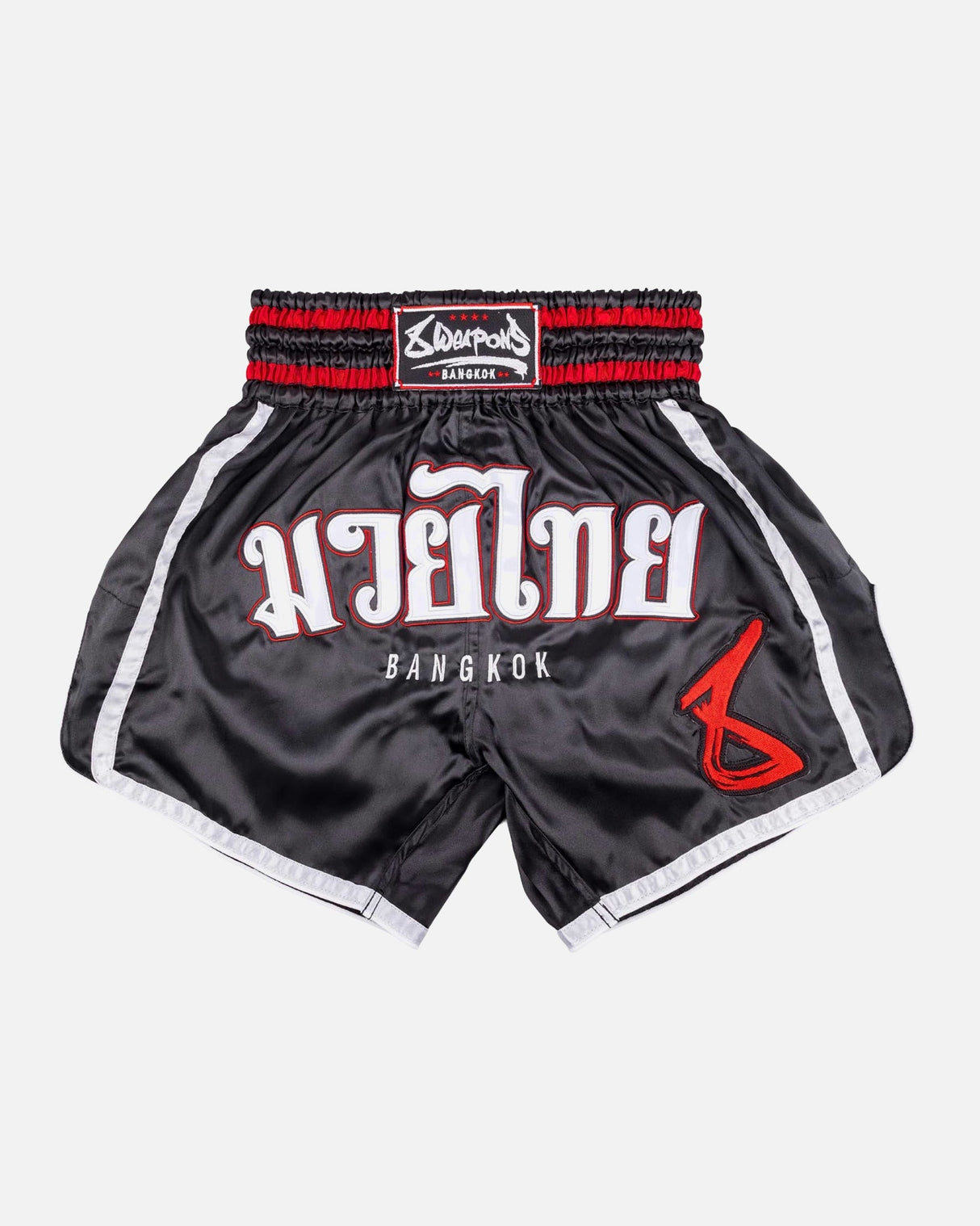 8 WEAPONS Muay Thai Shorts Bangkok - Schwarz/Weiß