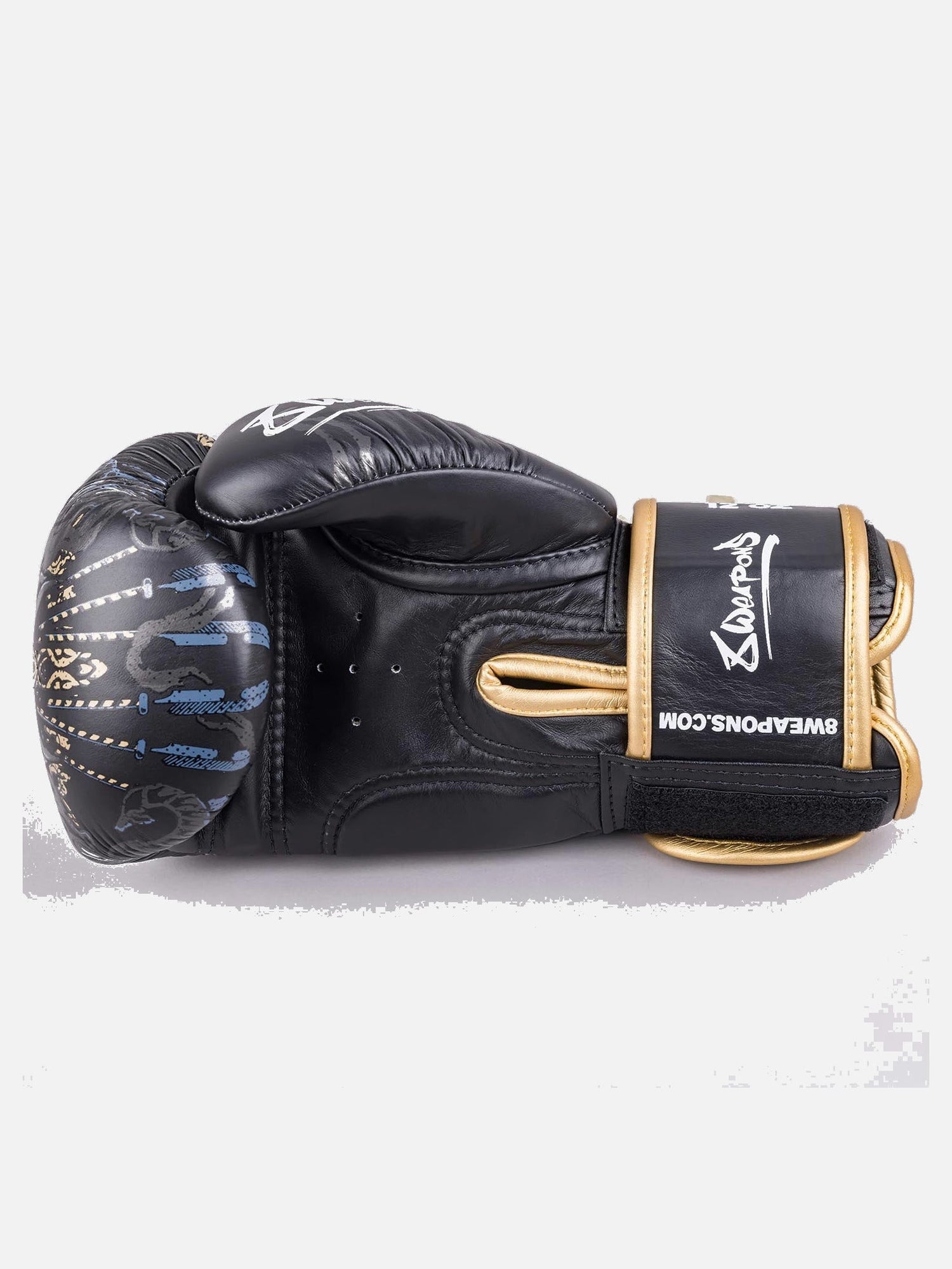 8 WEAPONS Boxhandschuhe Three Elephants 2.0 - Schwarz/Gold