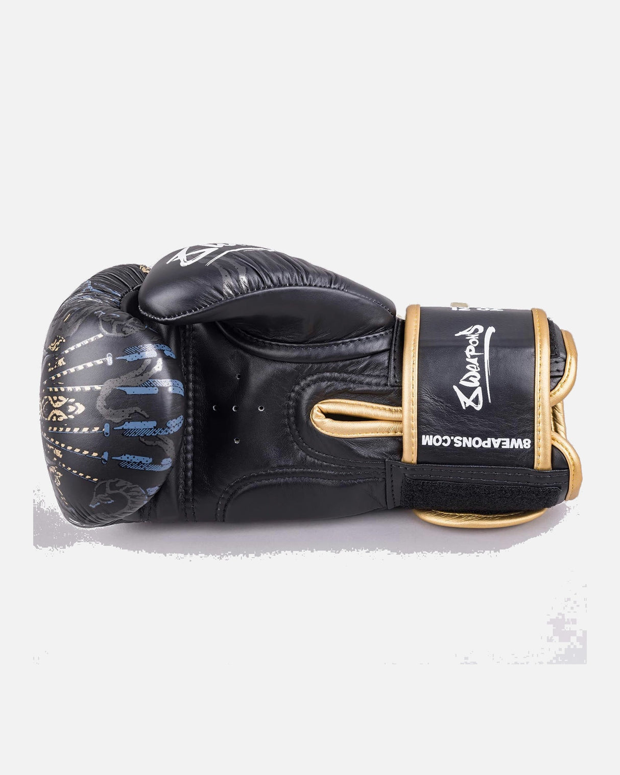 8 WEAPONS Boxhandschuhe Three Elephants 2.0 - Schwarz/Gold