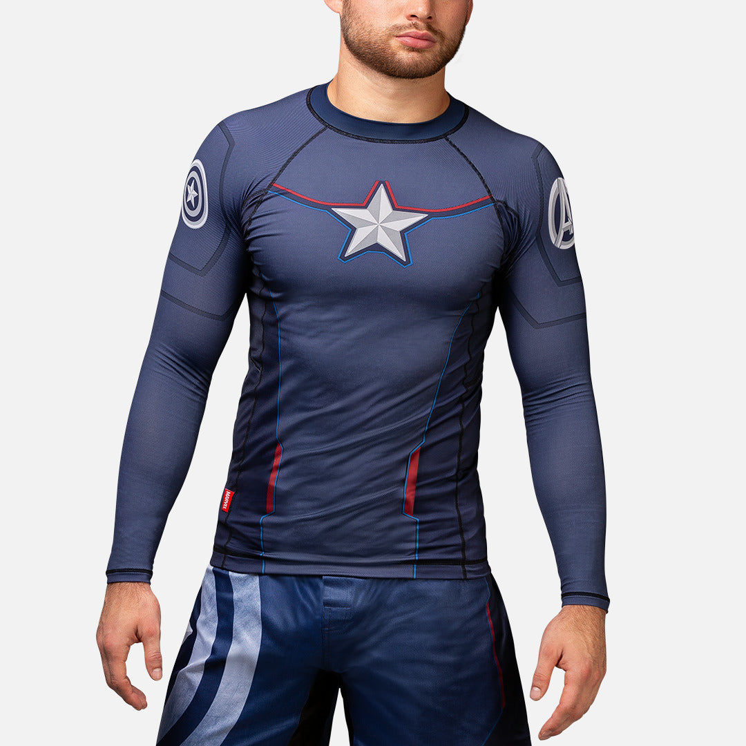Marvel Rashguard Captain America Lange Ärmel - Blau