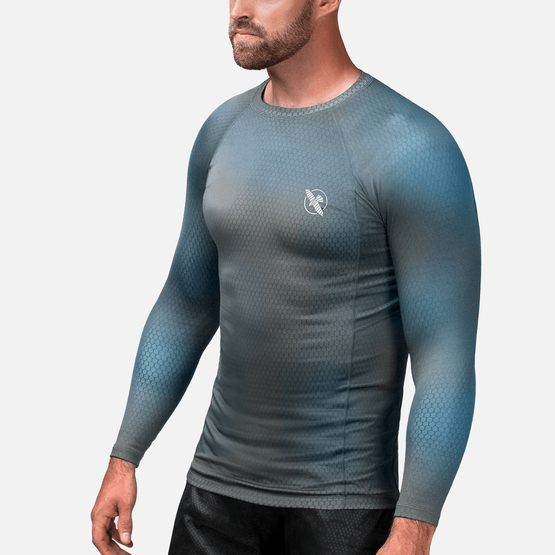Hayabusa Rashguard Fusion Lange Ärmel - Grau/Aqua