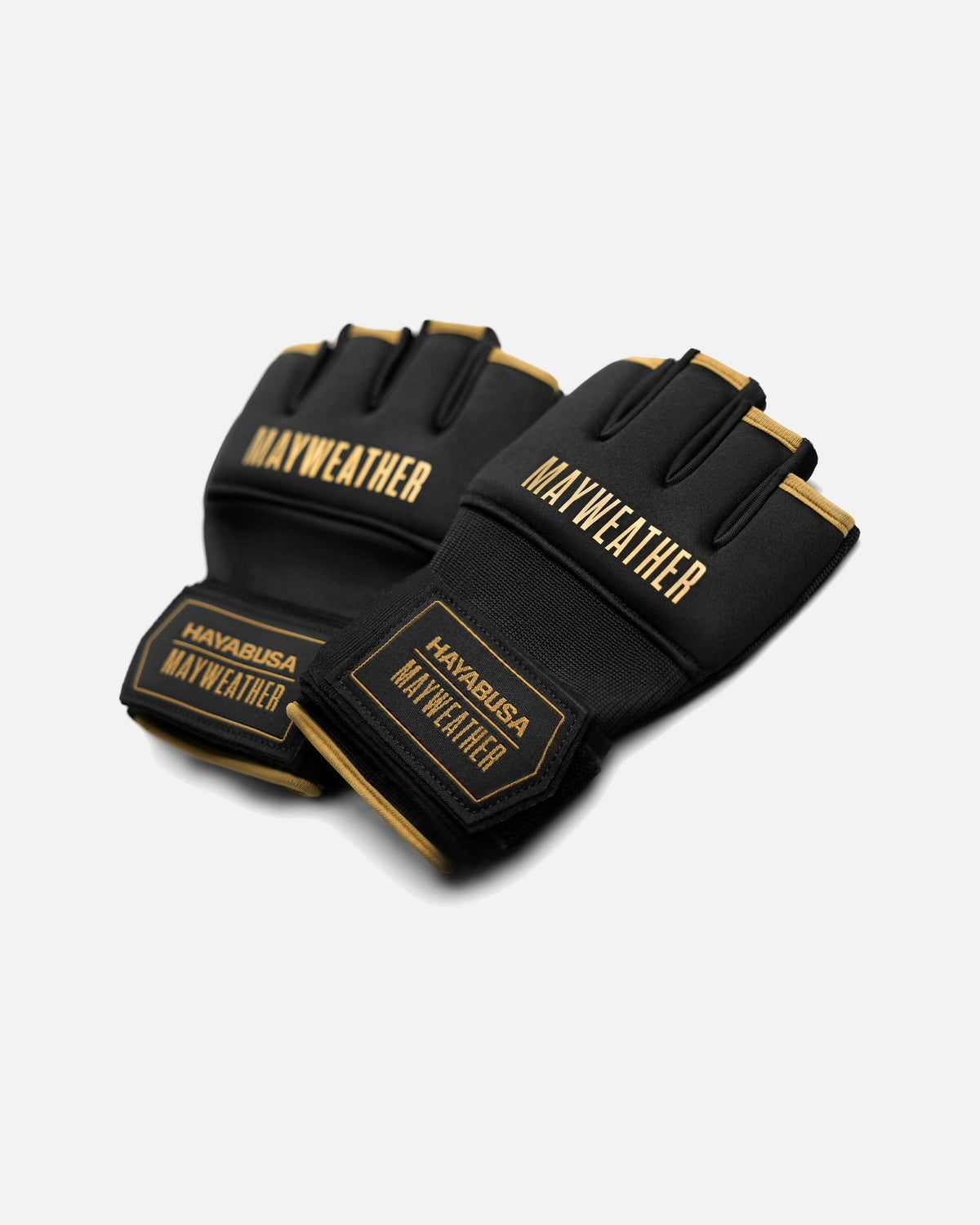 Hayabusa x Mayweather Innenhandschuhe Deluxe Quick Wraps - Schwarz/Gold