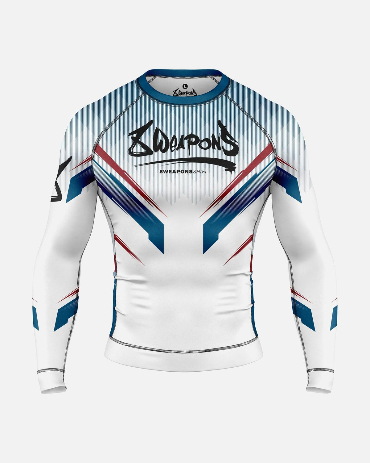 8 WEAPONS Rashguard Shift - Weiß/Navy/Rot