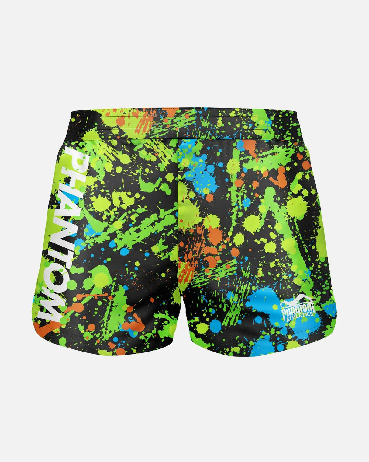 Phantom Athletics MMA Shorts Fusion Splatter - Schwarz/Neon