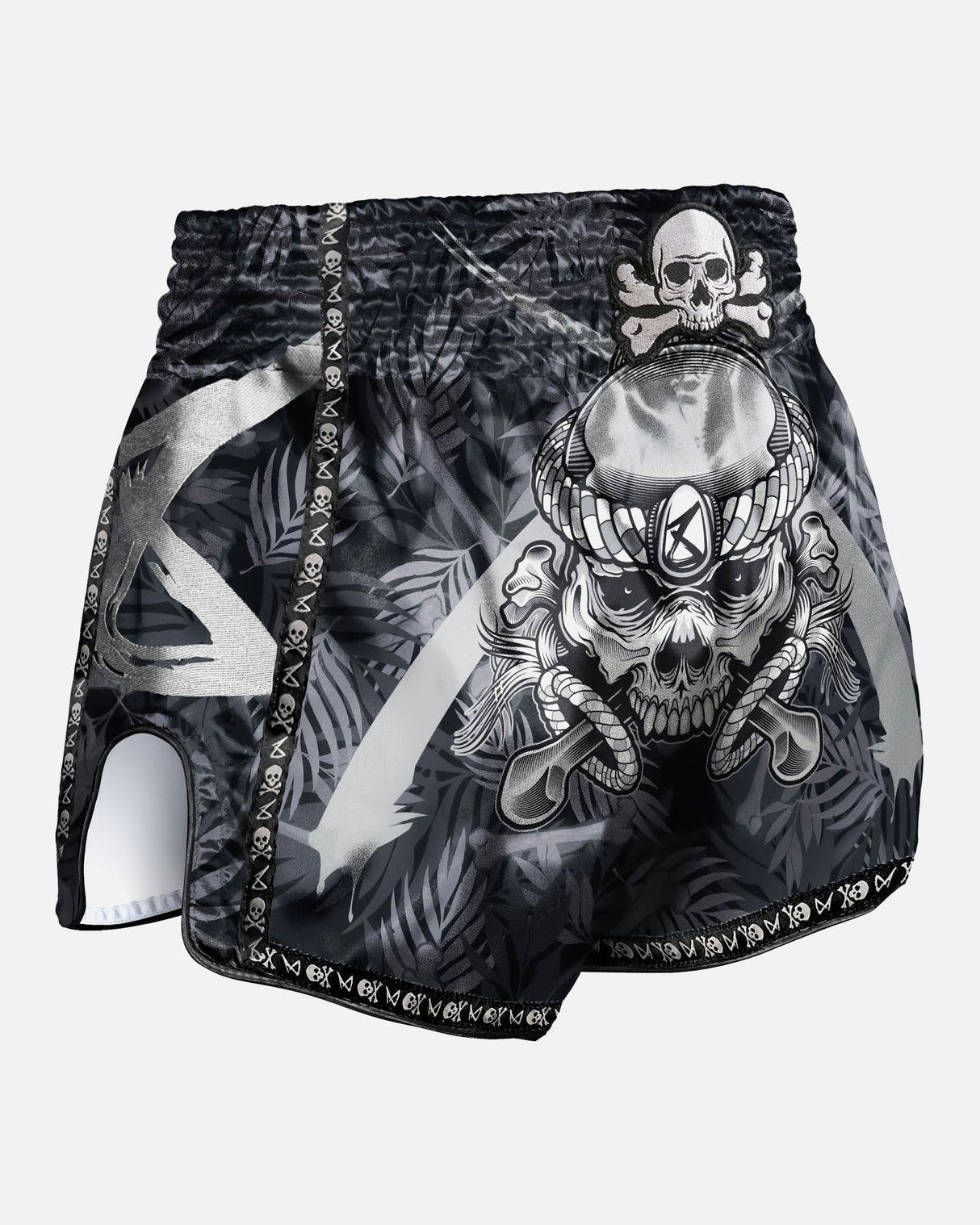 8 WEAPONS Muay-Thai-Shorts Bone Island - Schwarz