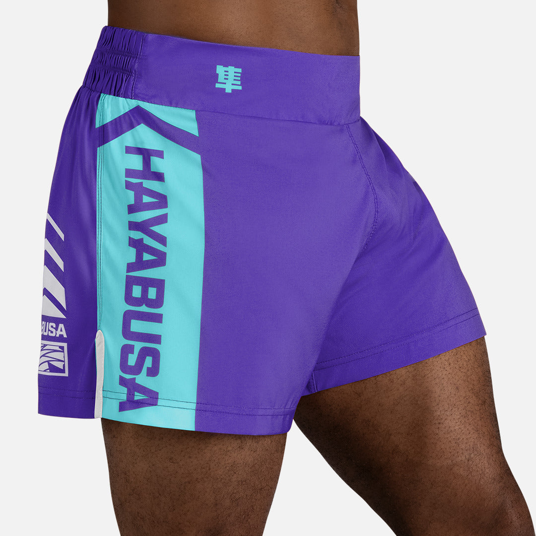 Hayabusa Muay-Thai-Shorts Icon - Lila/Weiß