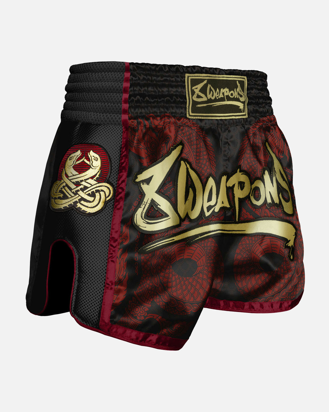 8 WEAPONS Muay Thai Shorts Naga - Schwarz/Rot