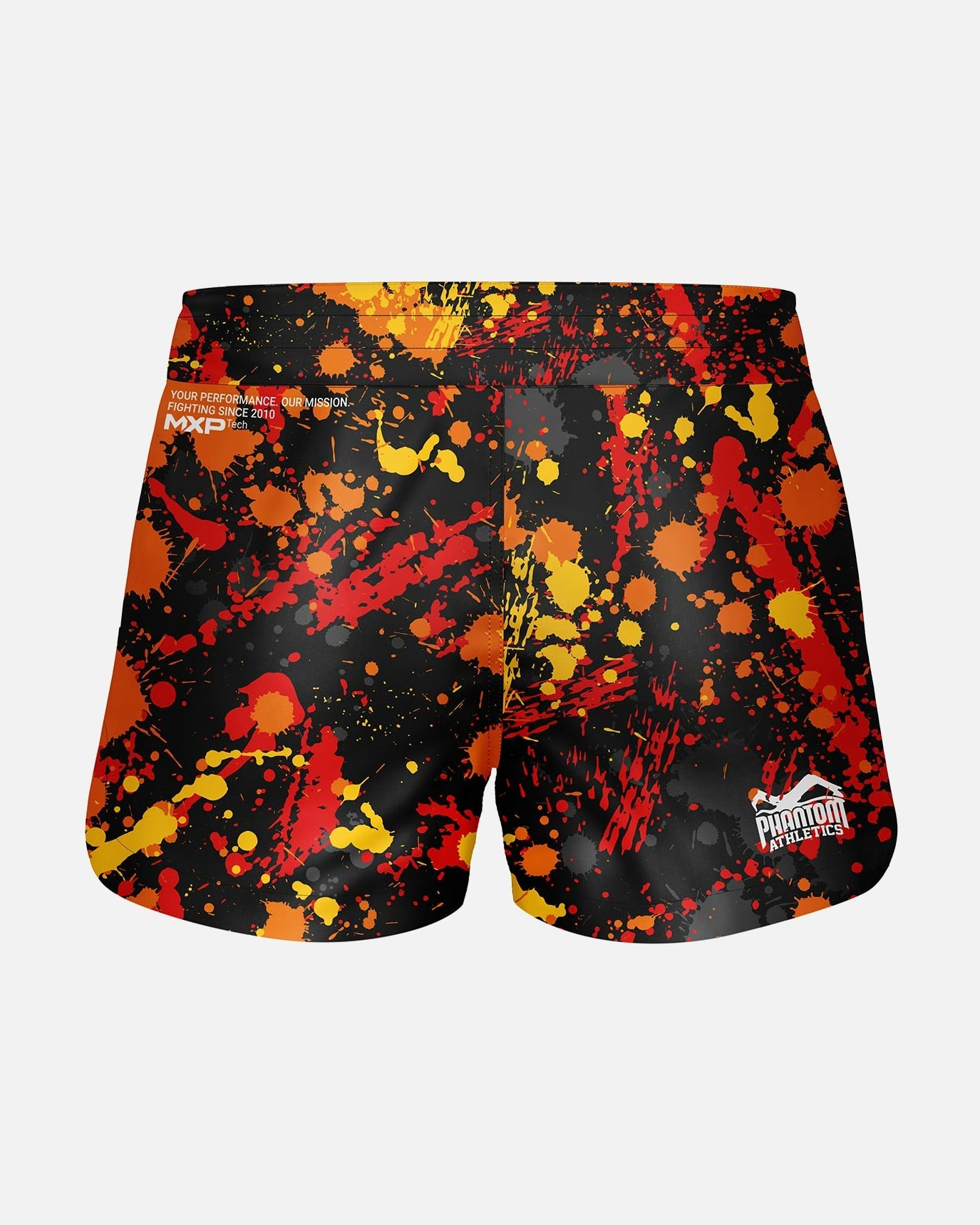 Phantom Athletics MMA Shorts Fusion Splatter - Rot/Orange
