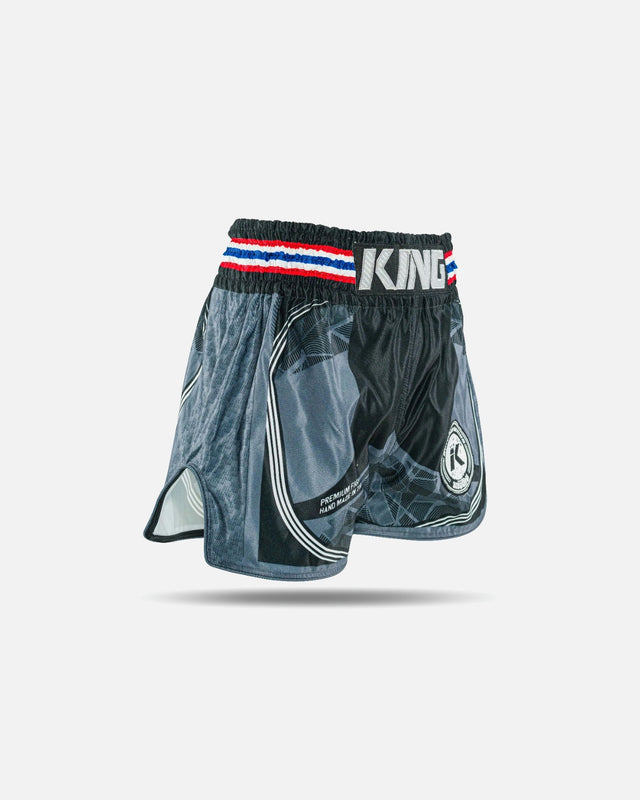 King Pro Boxing Muay Thai Shorts Flag - Schwarz