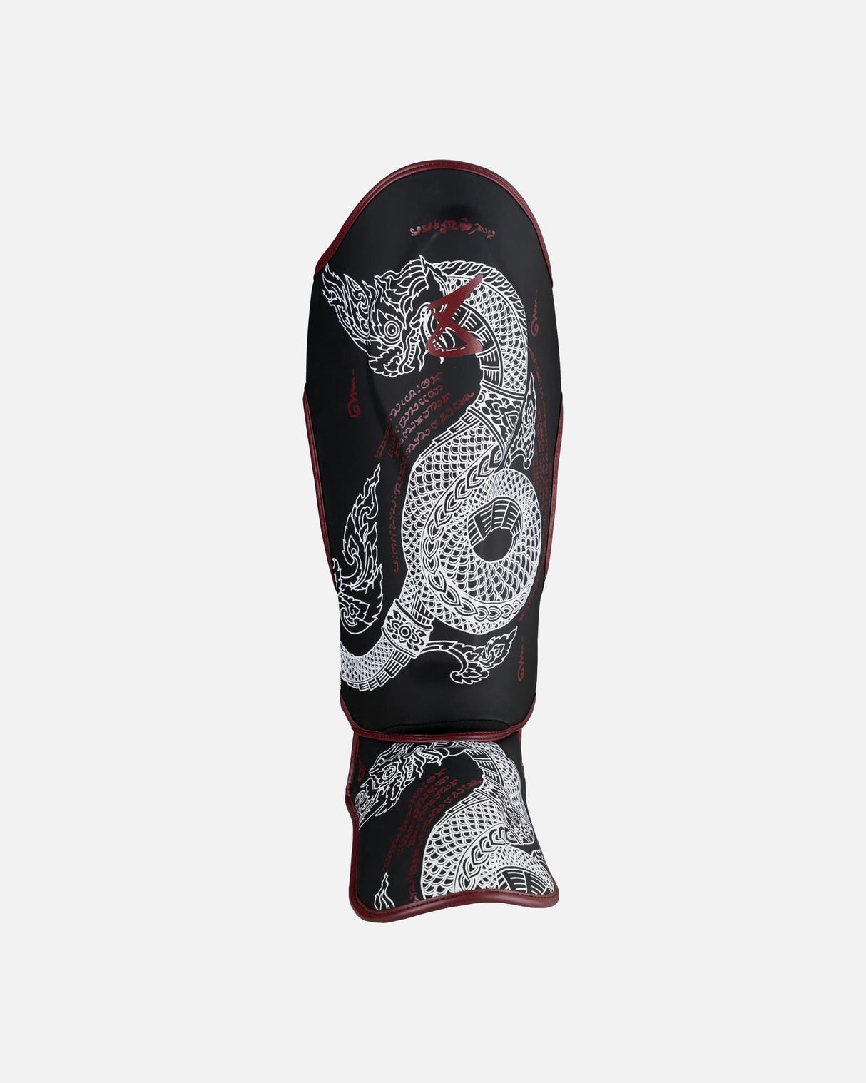 8 WEAPONS Schienbeinschoner Sak Yant Naga - Schwarz/Bordeaux