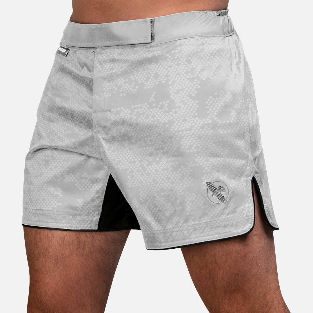 Hayabusa MMA Shorts Hex Mid-Thigh - Weiß