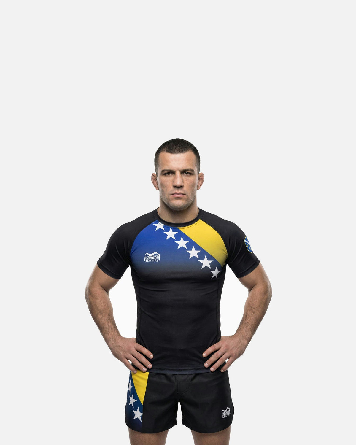 Phantom Athletics MMA Shorts Fusion-R Team Bosnia - Rot/Weiß/Blau