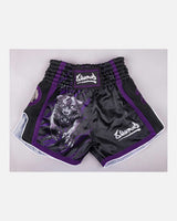 8 WEAPONS Muay-Thai-Shorts Beastial Panther - Schwarz/Lila