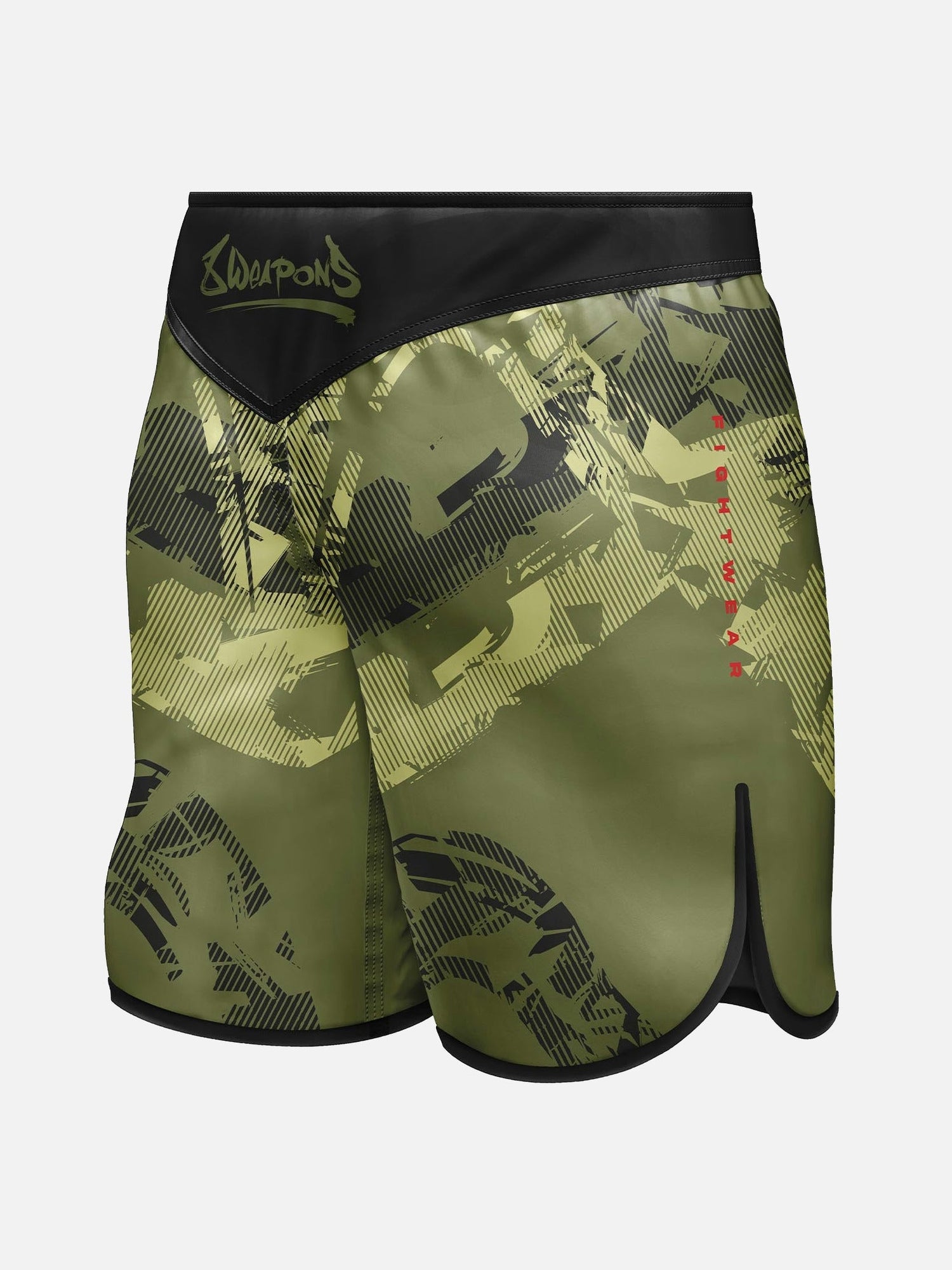 8 WEAPONS MMA Shorts Hit 2.0 - Oliv/Schwarz