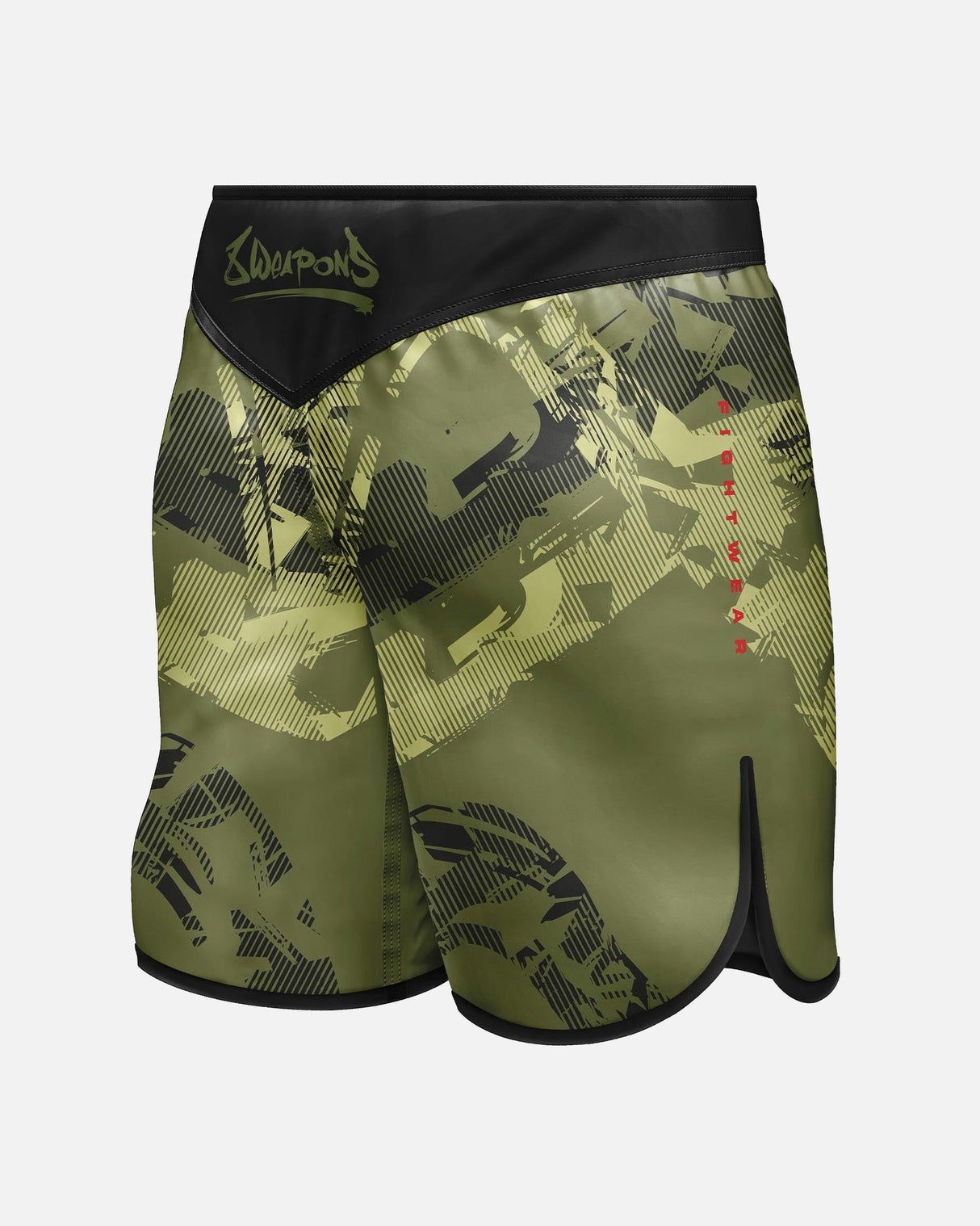 8 WEAPONS MMA Shorts Hit 2.0 - Olive/Schwarz