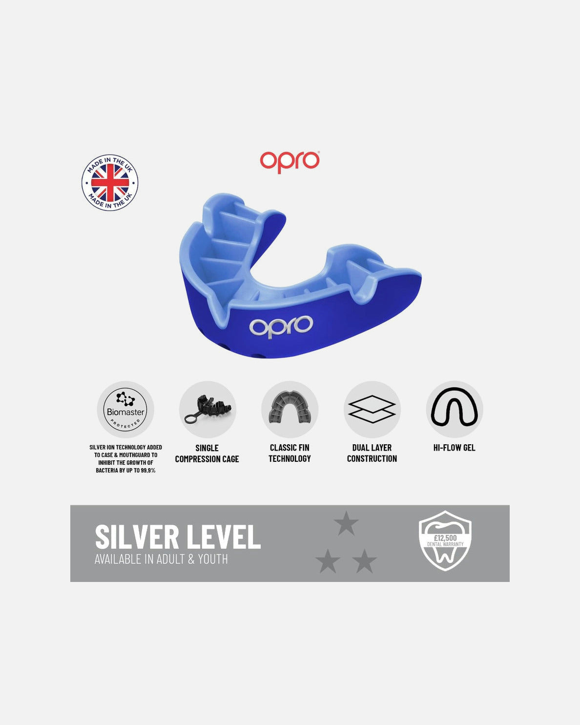 OPRO Mundschutz UFC Silver - Rot/Schwarz