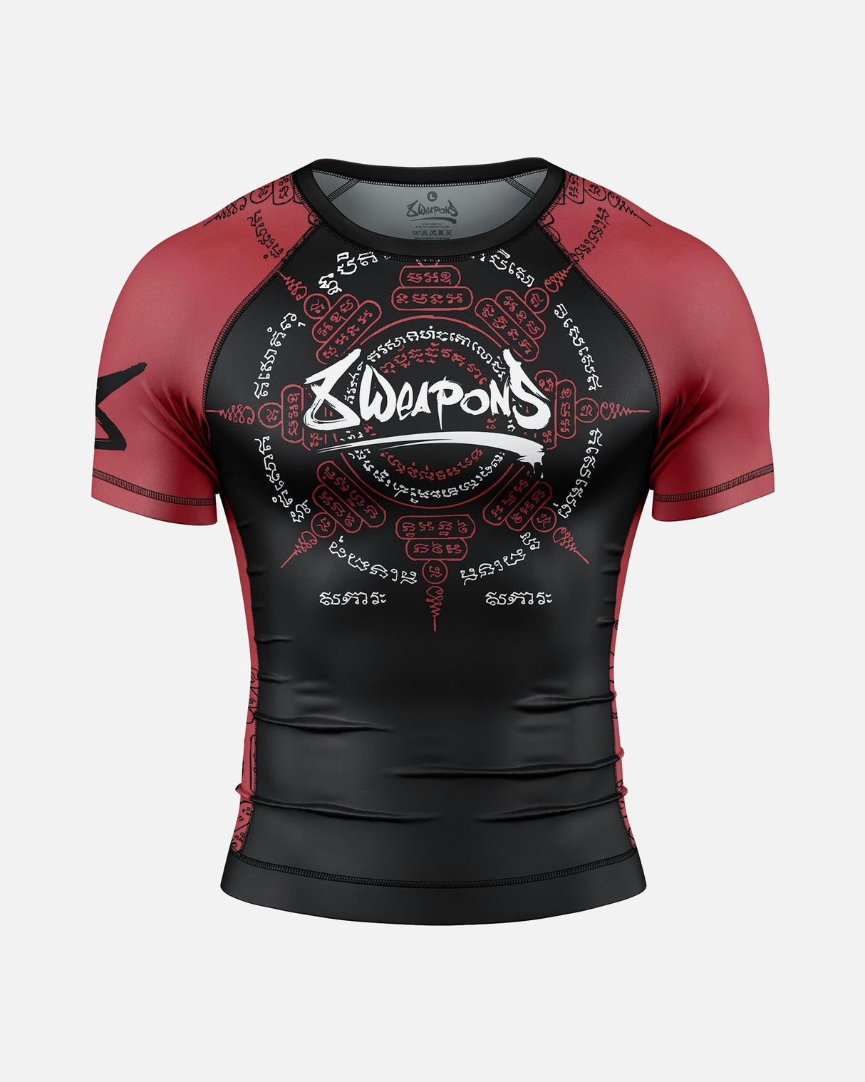 8 WEAPONS Rashguard 8 Ways Yant 2.0 - Schwarz/Bordeaux
