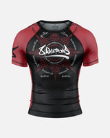 8 WEAPONS Rashguard 8 Ways Yant 2.0 - Schwarz/Bordeaux