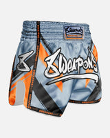 8 WEAPONS Muay Thai Shorts Shift - Eisgrau/Orange