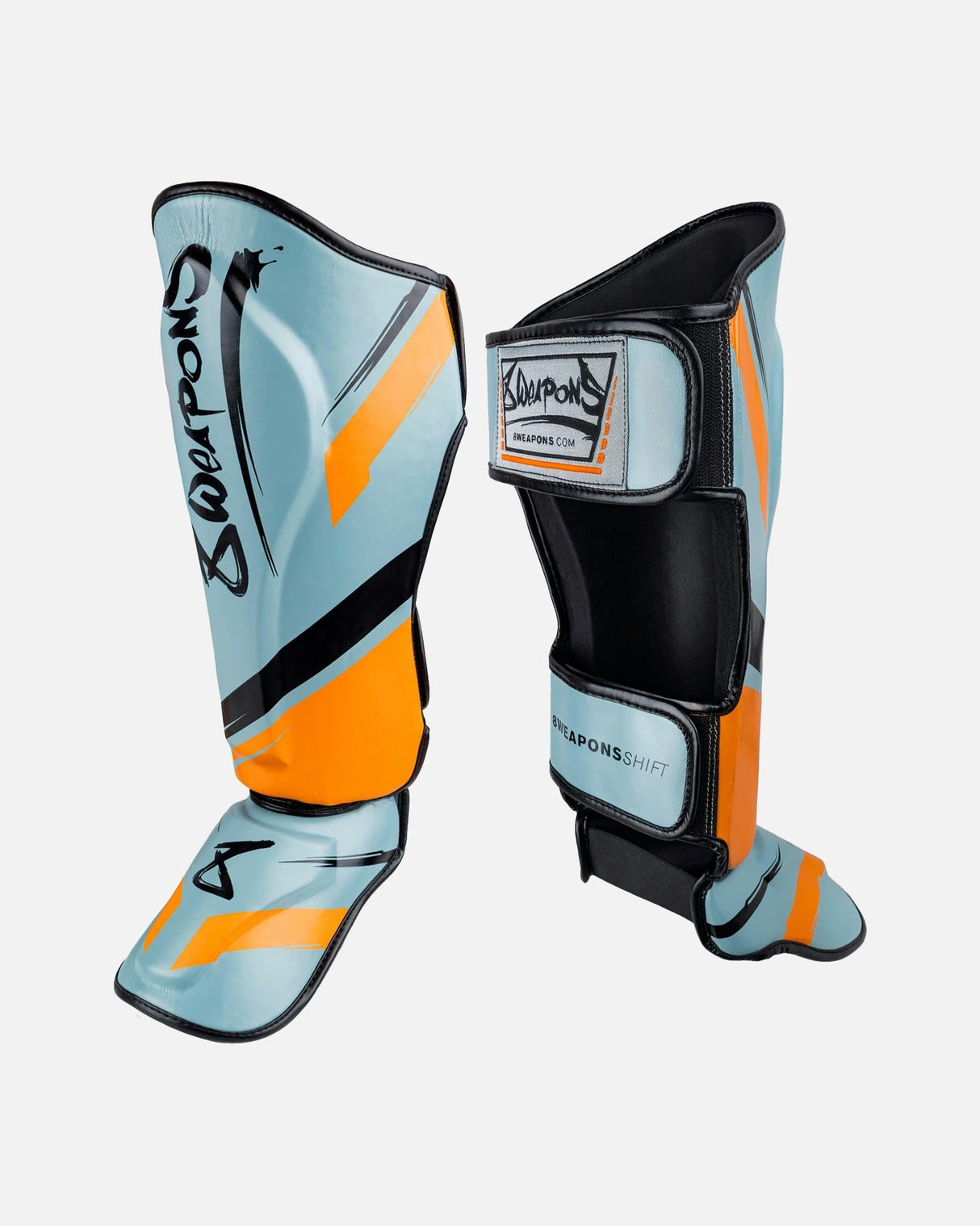 8 WEAPONS Schienbeinschoner Shift - Eisgrau/Orange