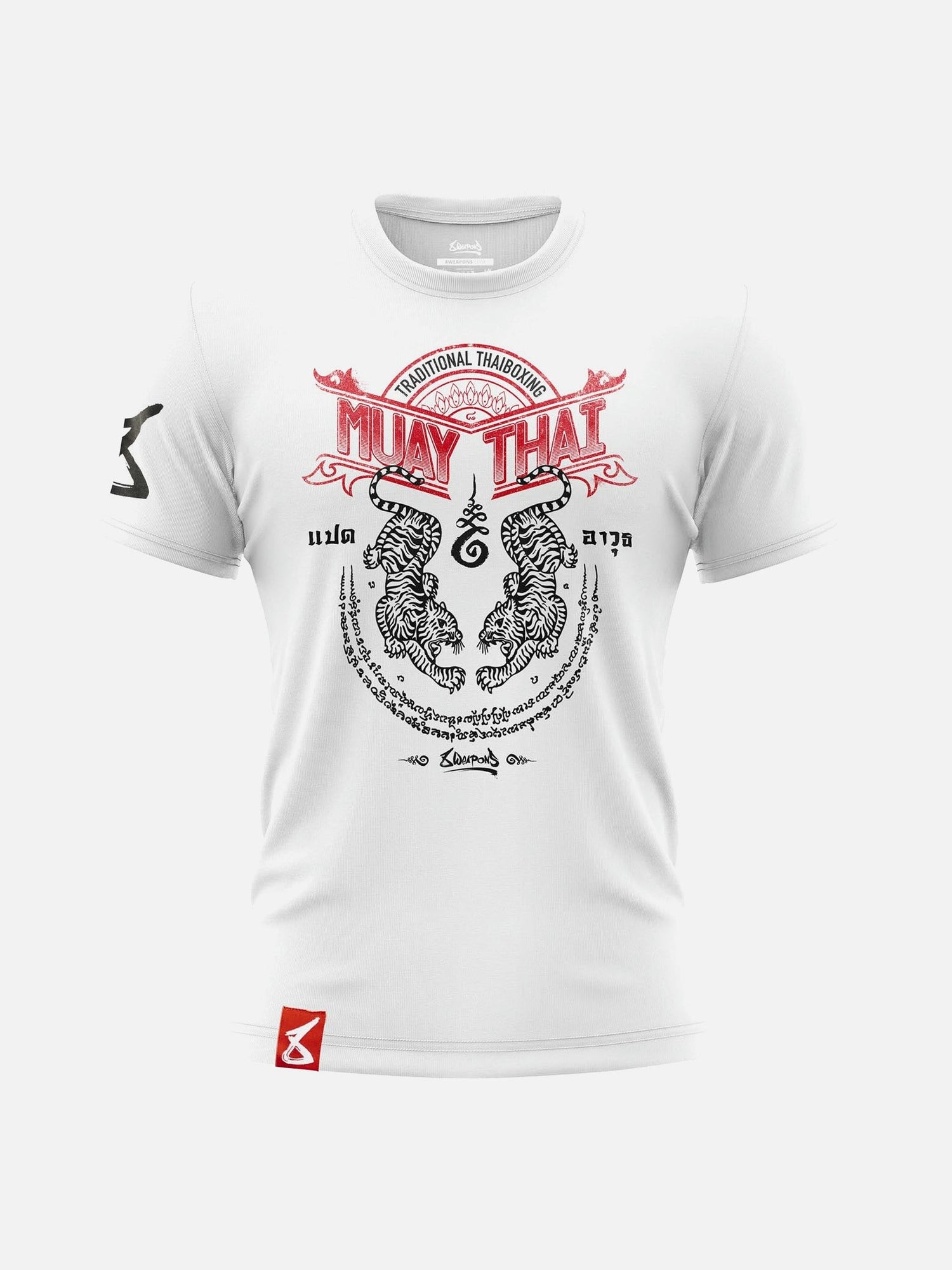 8 WEAPONS T-Shirt Sak Yant Tigers - Weiß